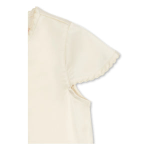 Konges Sløjd - Blusa con lazos bordada brillante | Crudo