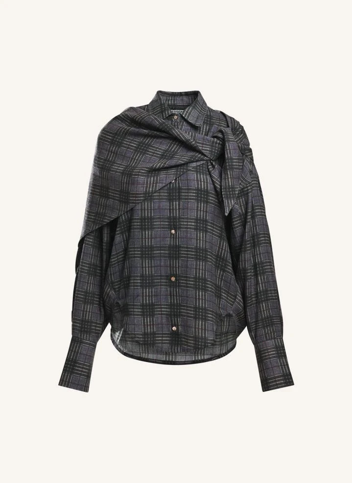 Essentiel Antwerp - Kiss Oversized Şal Gömlek | Gri