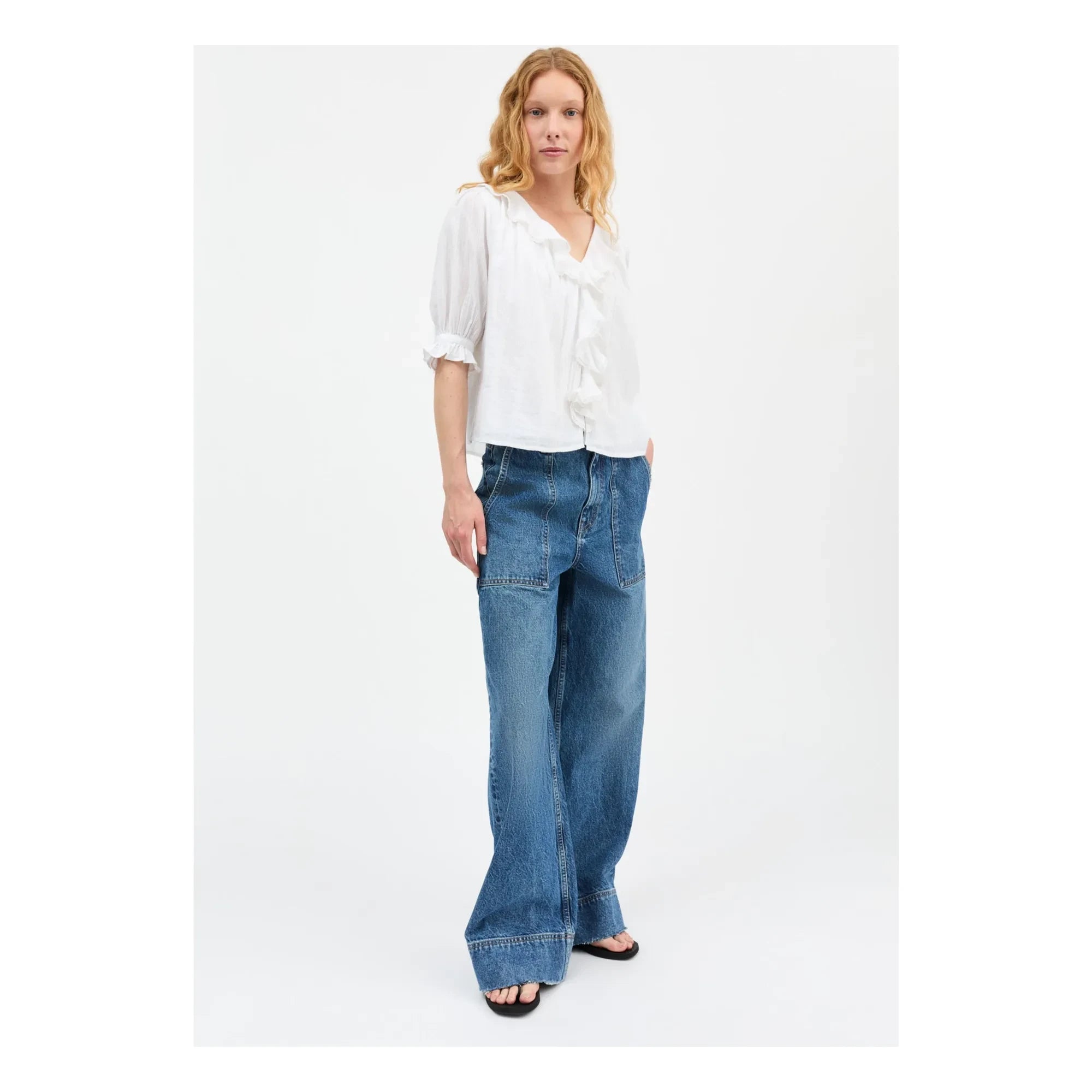 Skall Studio - Blusa de algodón Clea | Blanco