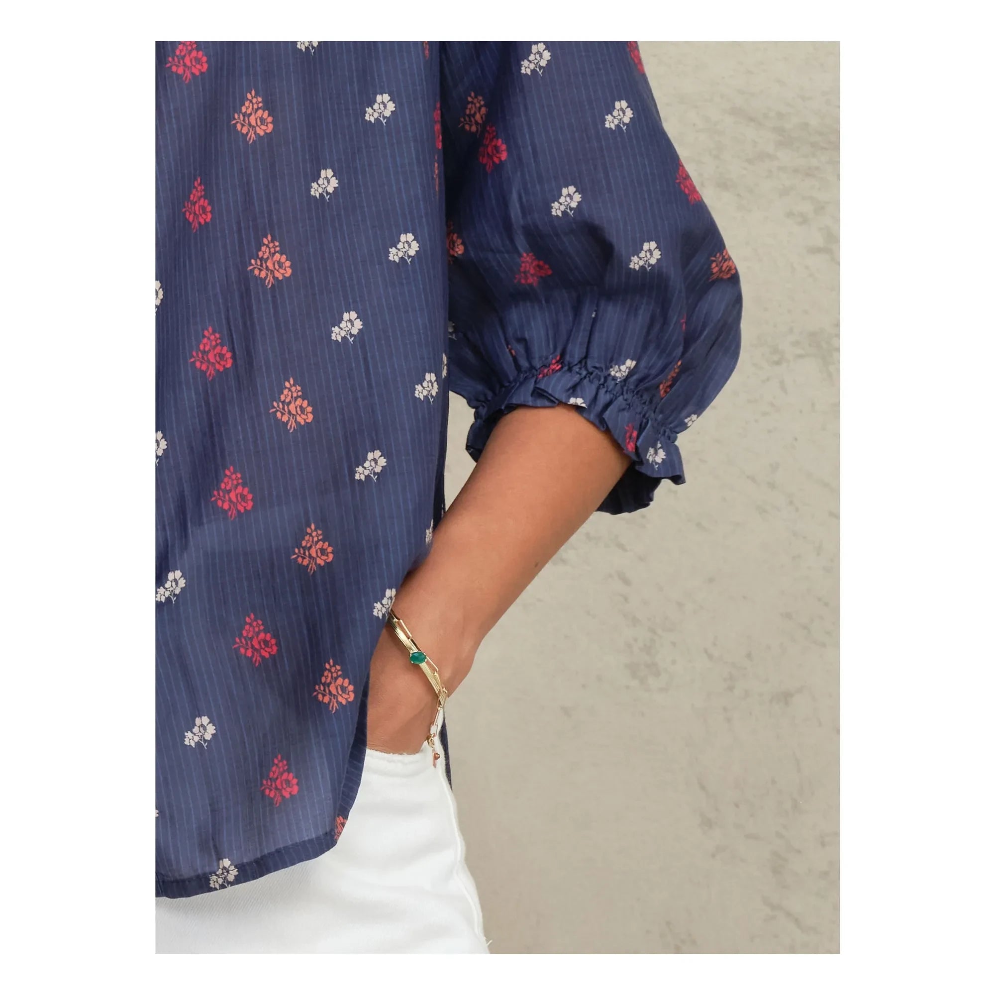 M.A.B.E. - Blusa de algodón Auden | Azul marino