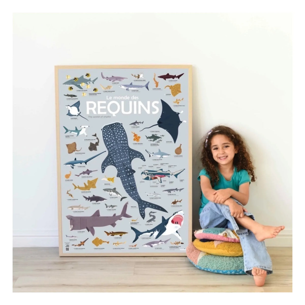 Poppik - Pegatinas de póster de tiburones