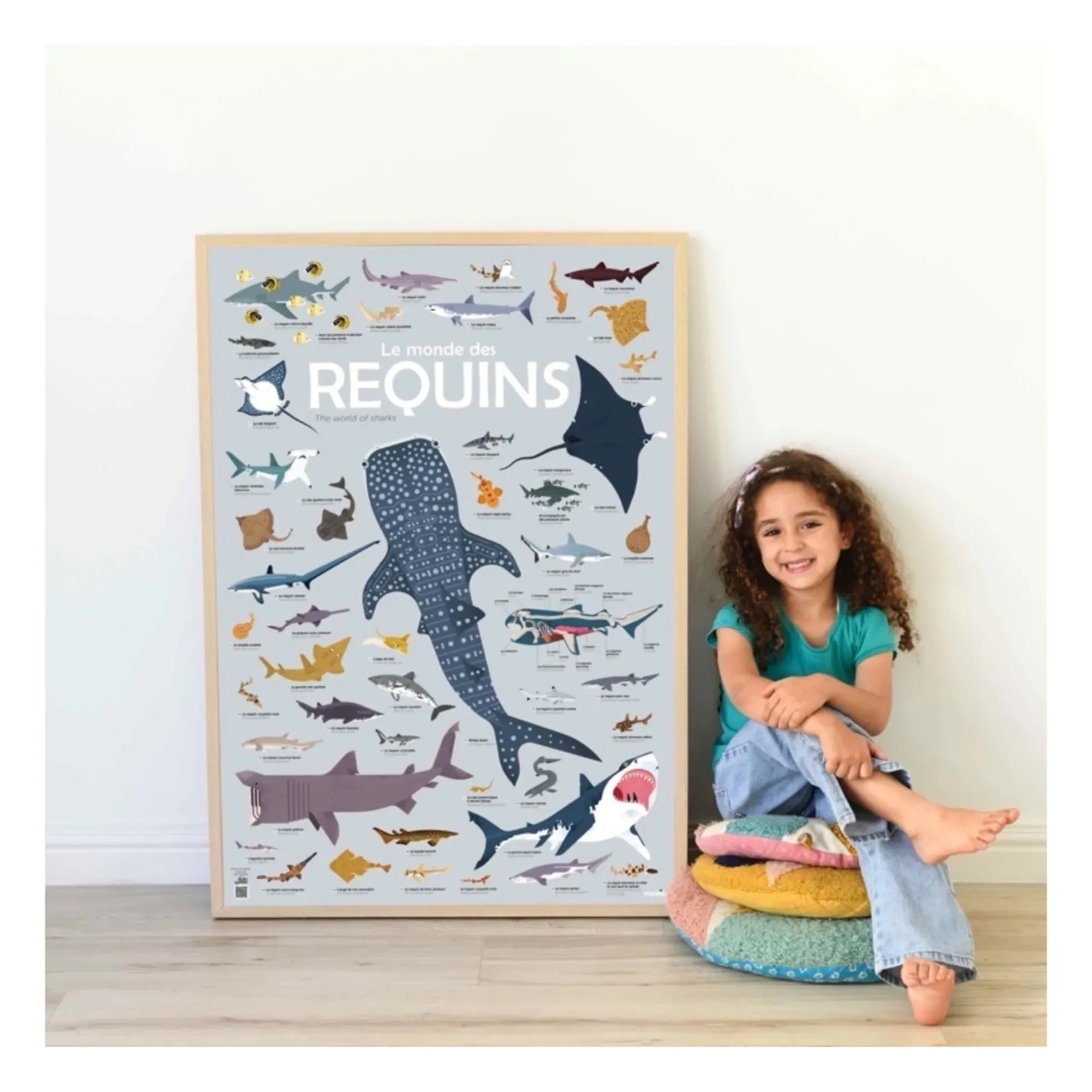Poppik - Pegatinas de póster de tiburones