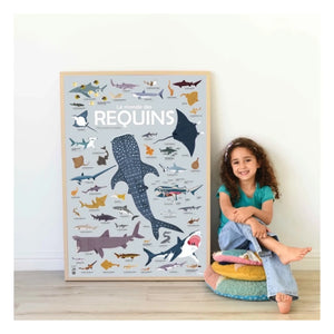 Poppik - Pegatinas de póster de tiburones