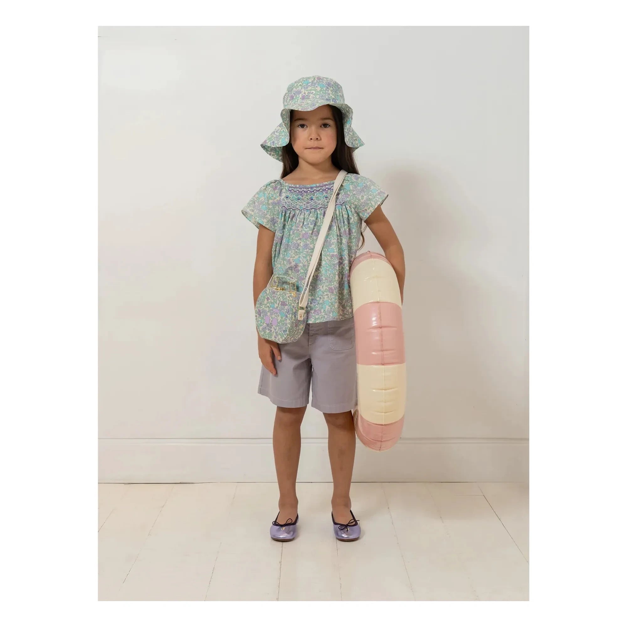 Bonpoint - Blusa fruncida de algodón orgánico Grenade Liberty | Verde agua