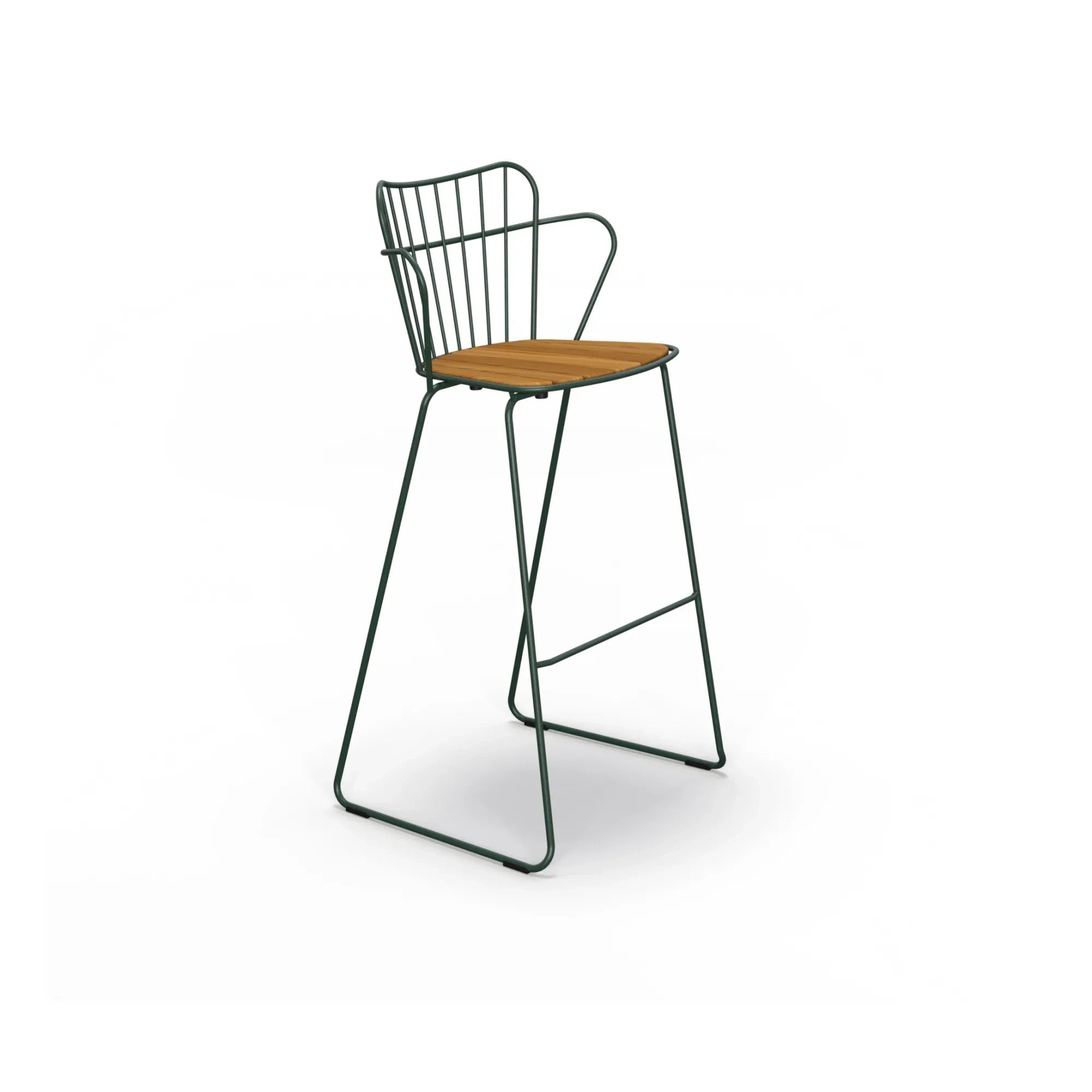 Houe - Tabure de bar exterior Paon | Verde cromado