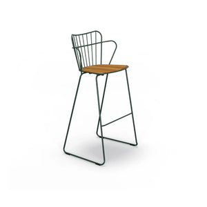 Houe - Tabure de bar exterior Paon | Verde cromado