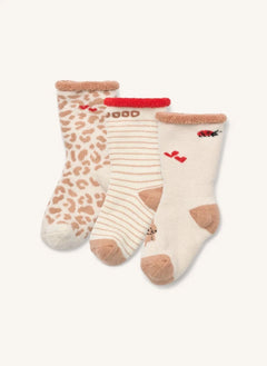 Liewood - Set de 3 pares de calcetines Eloy Leopardo | Rosa Pálido
