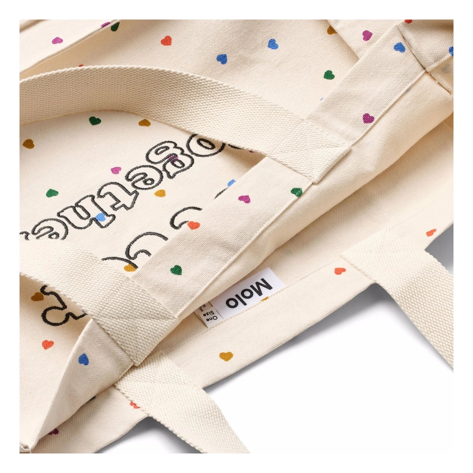 Molo - Bolso de mano de algodón orgánico con corazón | Crudo