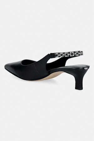 Zapatos de tacón bajo fino de piel Marcia Kitten Sling de MICHAEL Michael Kors