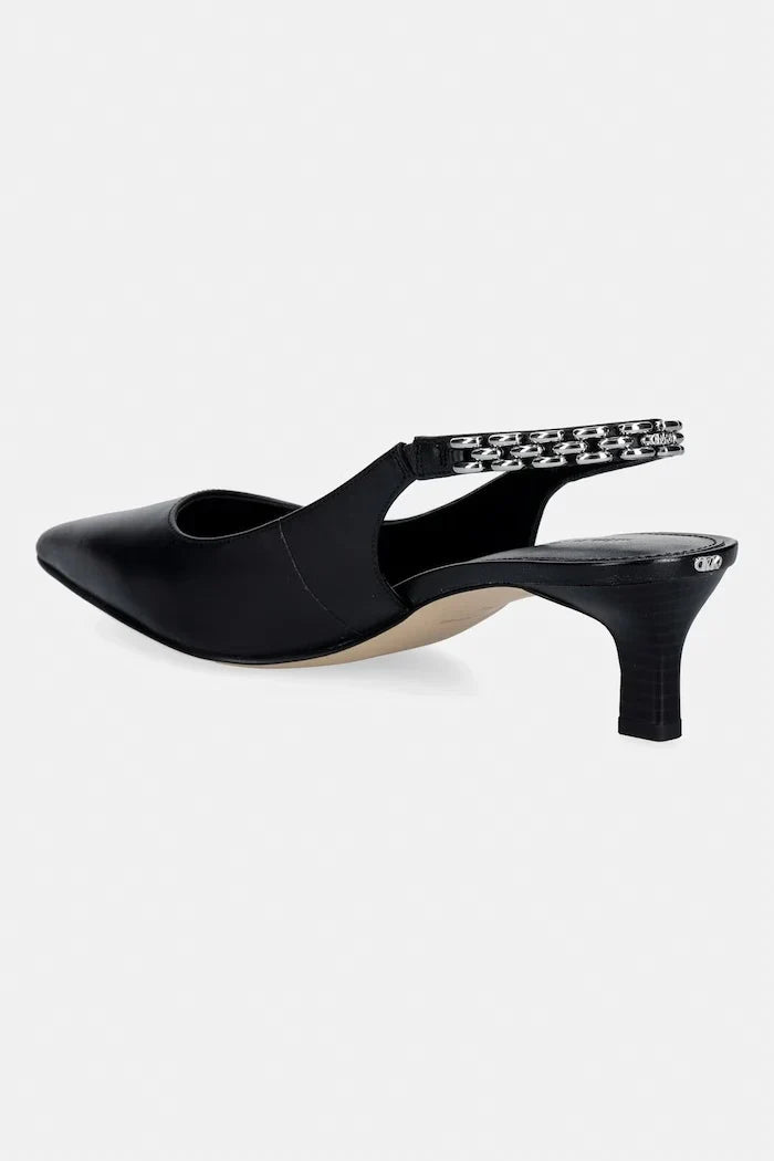 Zapatos de tacón bajo fino de piel Marcia Kitten Sling de MICHAEL Michael Kors