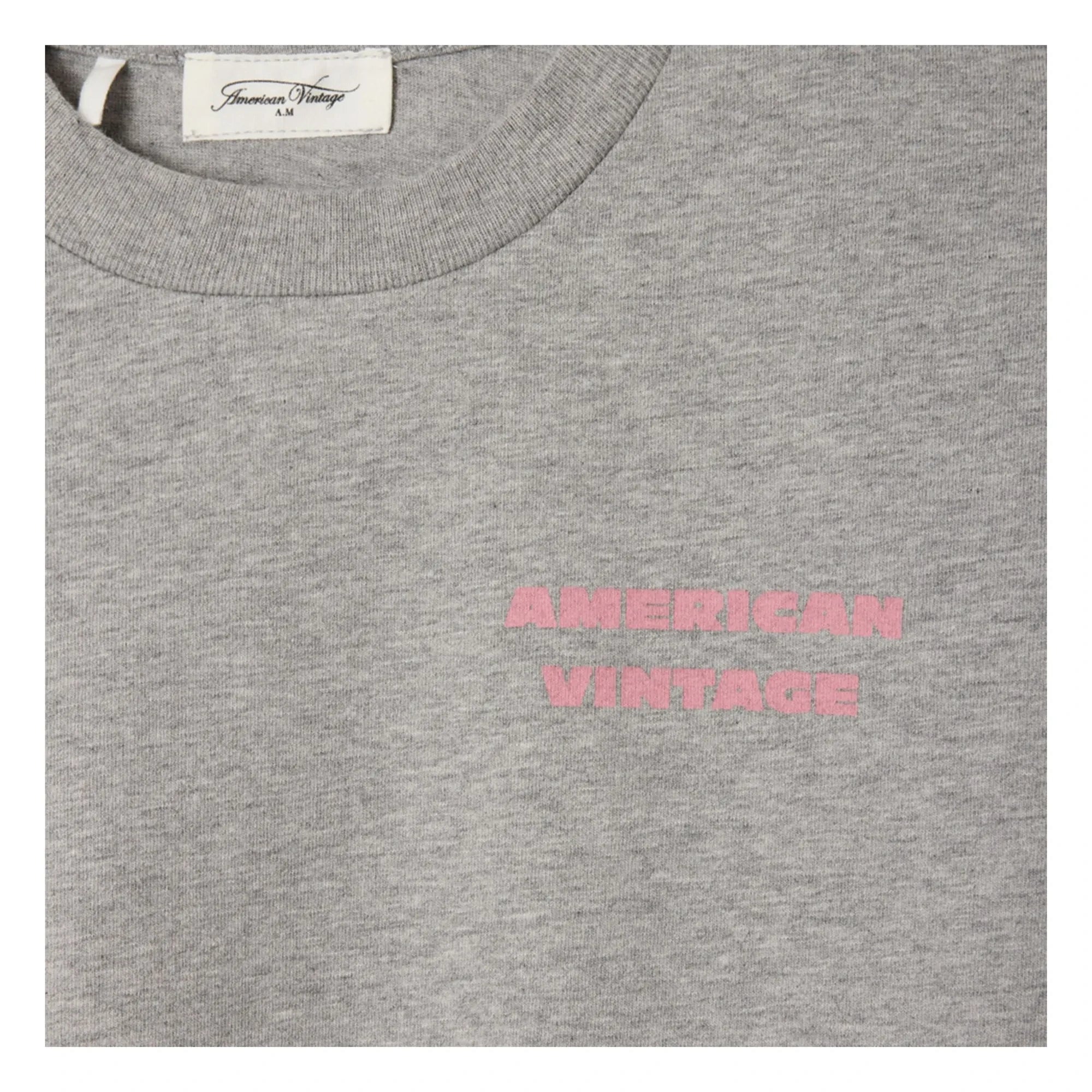 American Vintage - Camiseta de manga larga Fizvalley Games | Gris jaspeado
