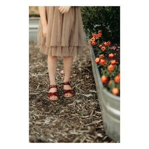 Petit Nord - Sandalias Scallop Flower | Rojo cereza
