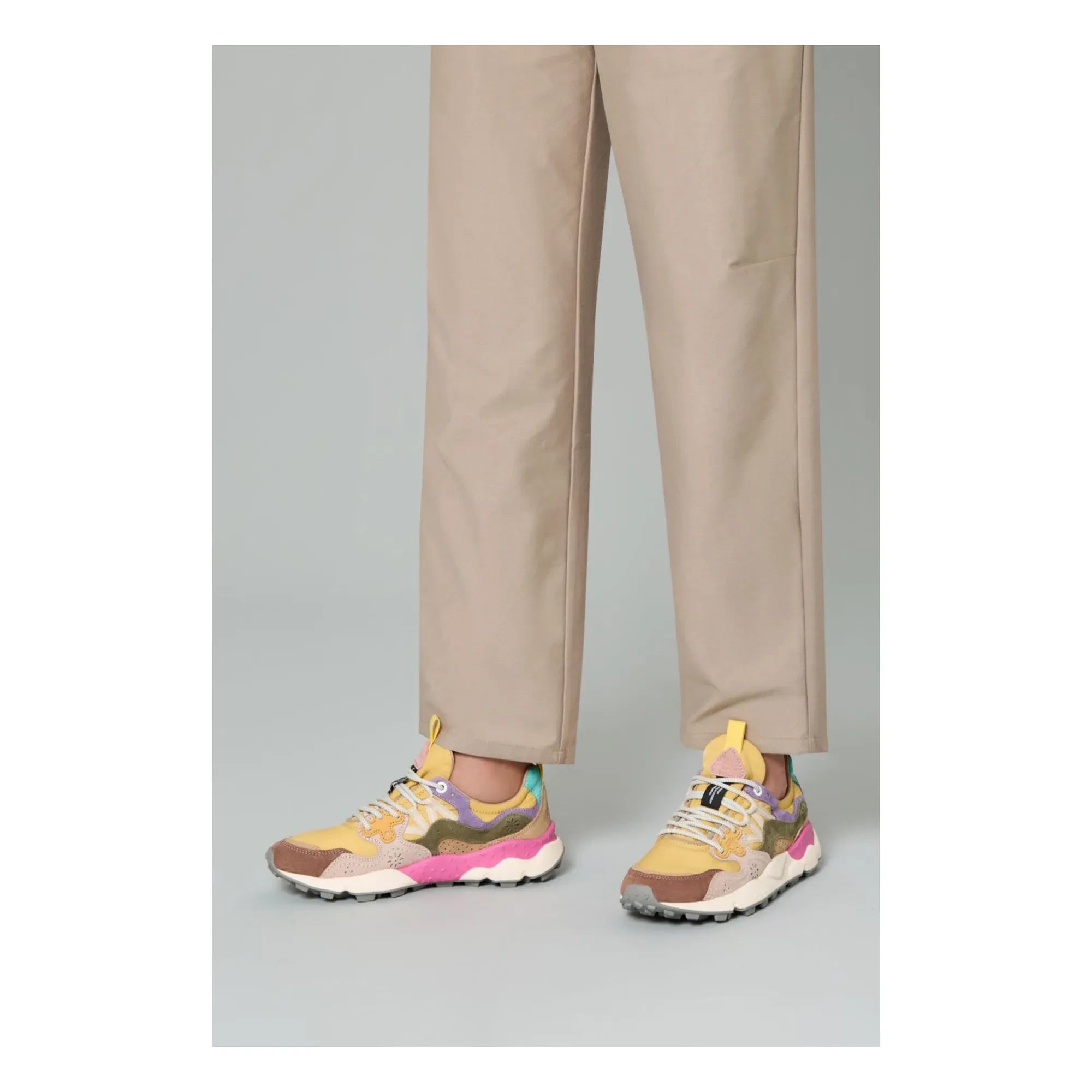 Flower Mountain - Yamano 3 Süet ve Naylon Sneaker | Hardal
