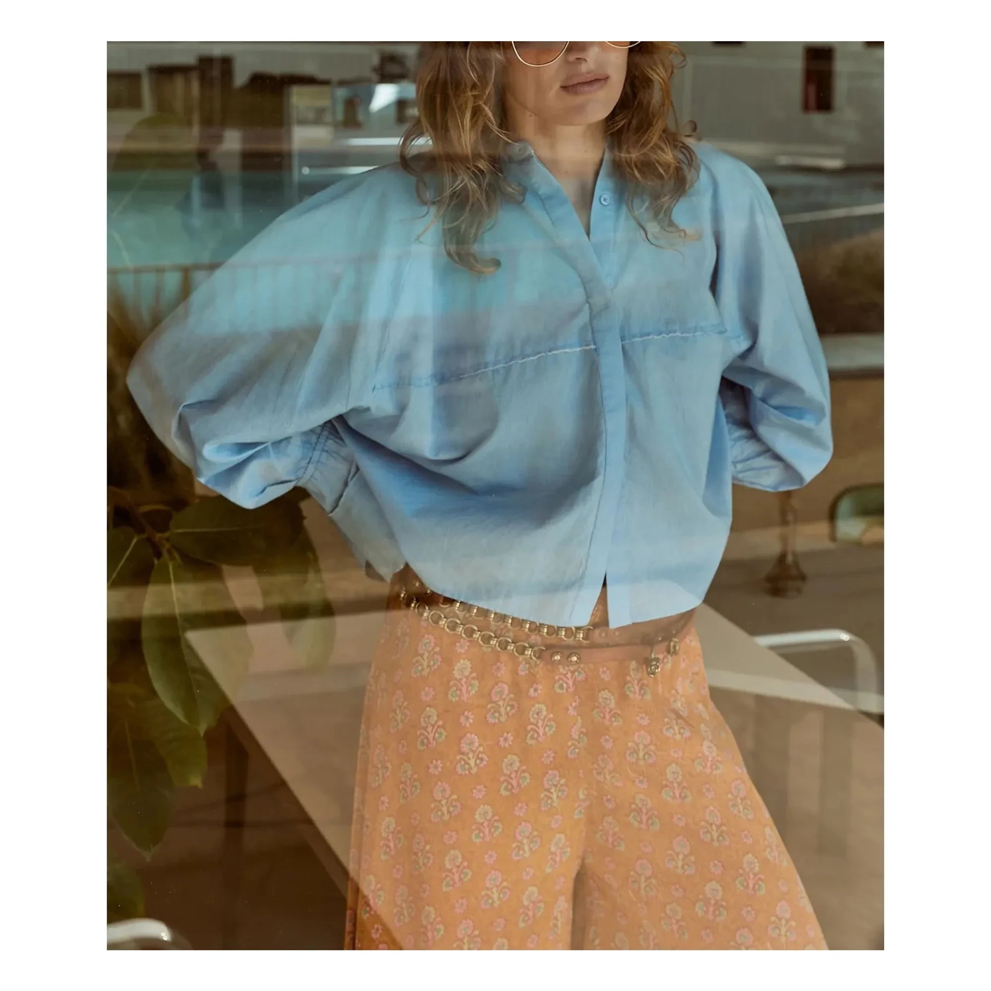 Mes Demoiselles - Blusa de popelín de algodón Soon | Azul claro
