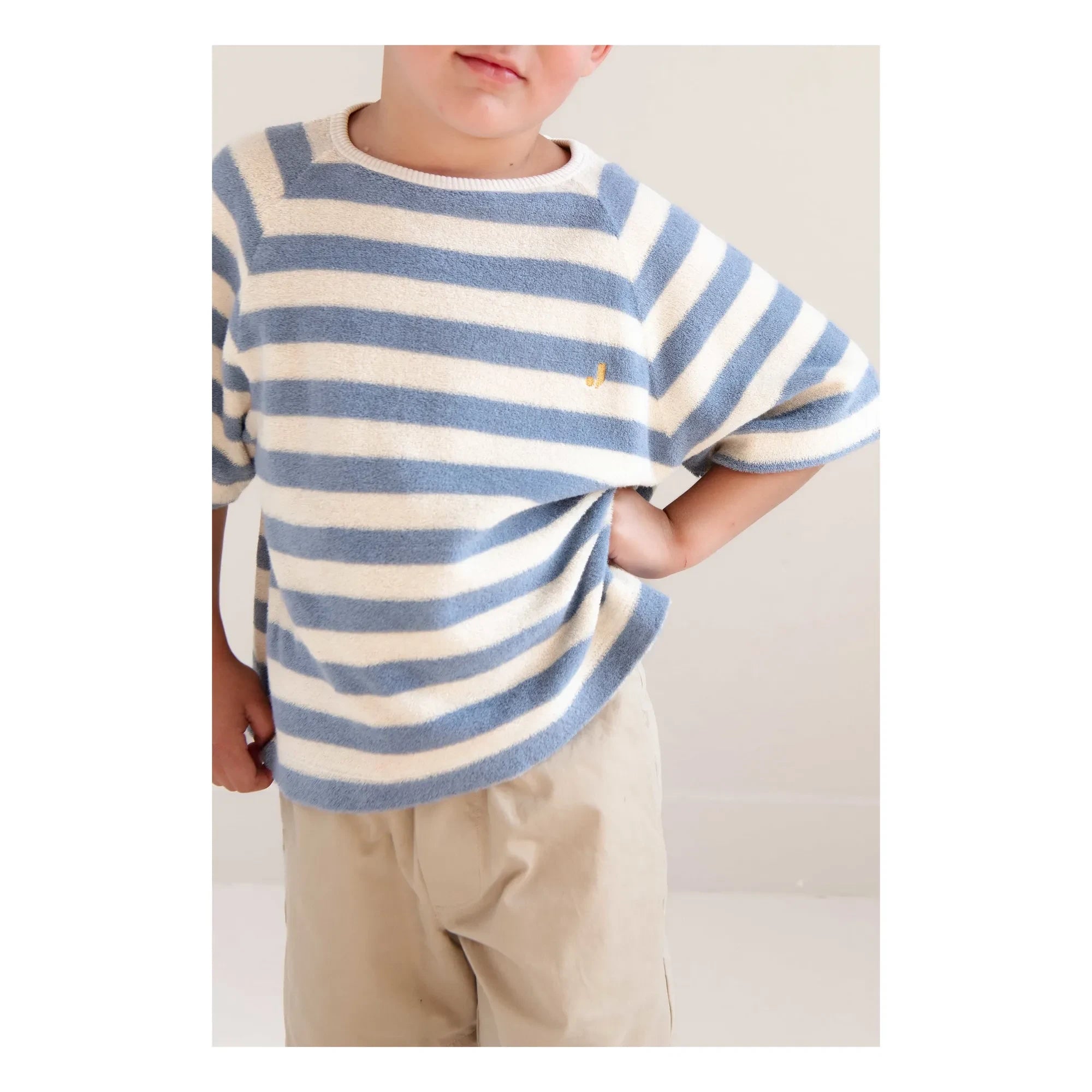 Jenest - Camiseta de algodón orgánico a rayas | Azul