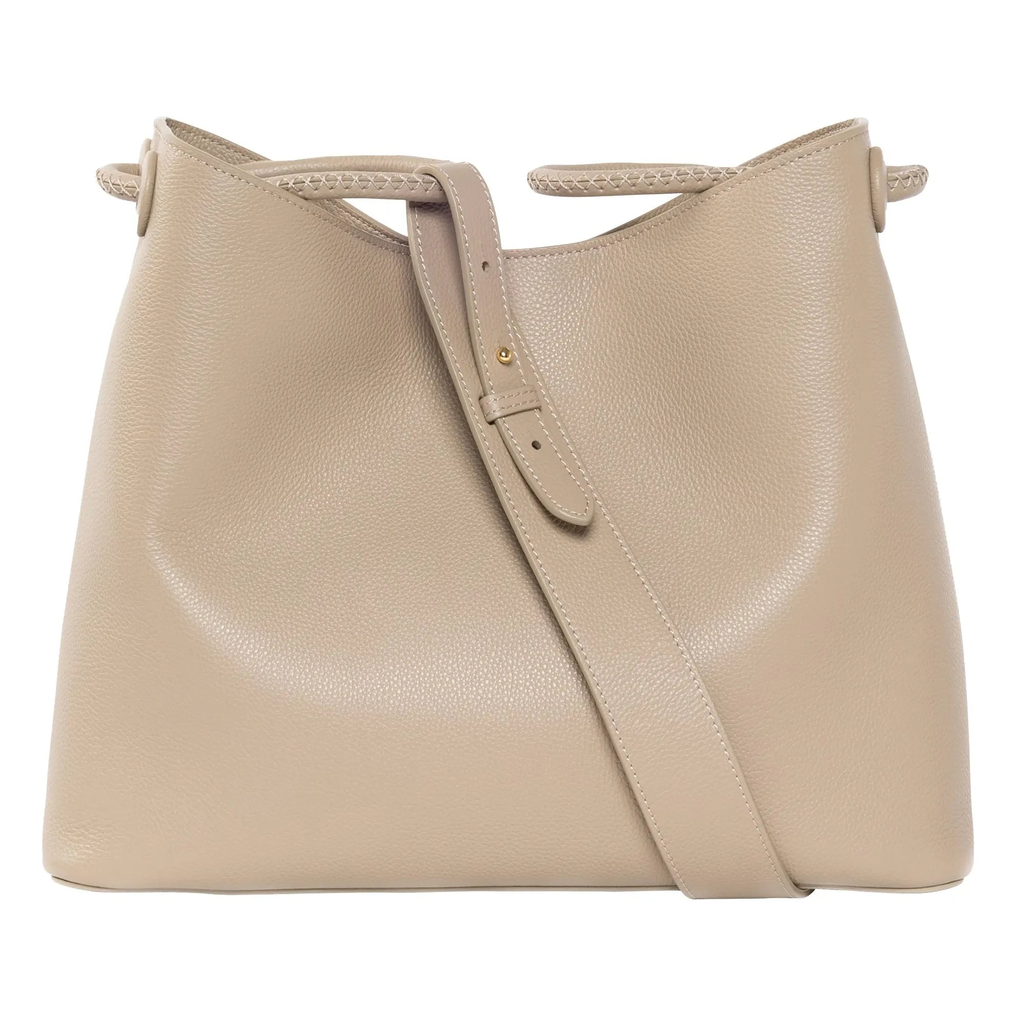 Bolso de cuero granulado Elleme - Vosges | Marrón empolvado