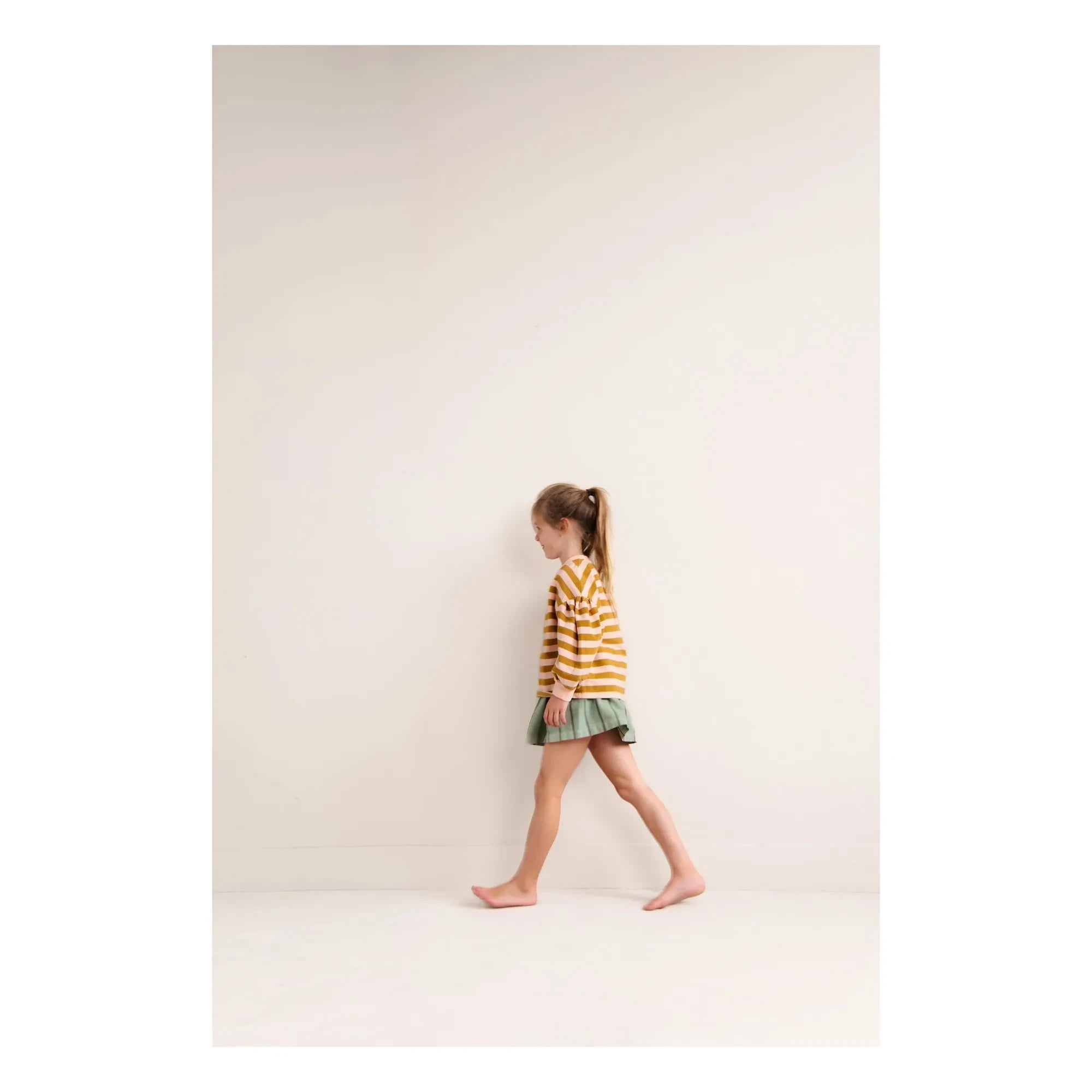 Jenest - Sudadera de algodón orgánico a rayas Millie | Mostaza