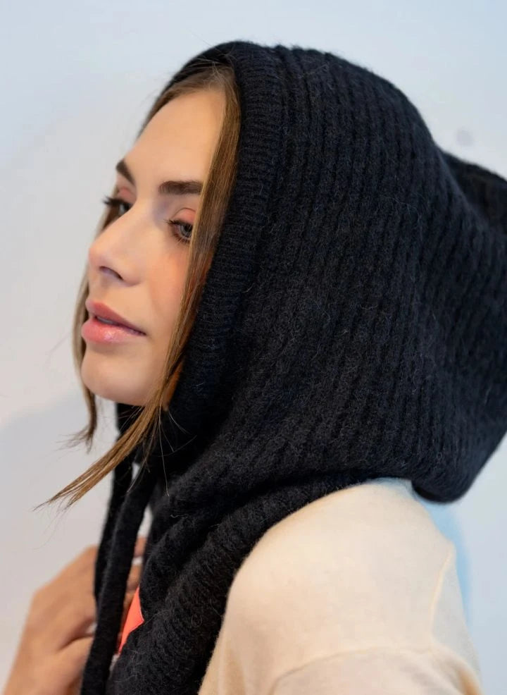 K'puche - Sudadera con capucha de alpaca Khira | Negro