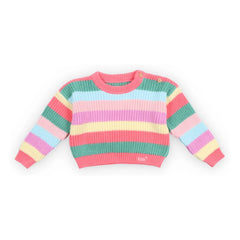 the new society - Sudadera de algodón orgánico a rayas Canela | Rosa