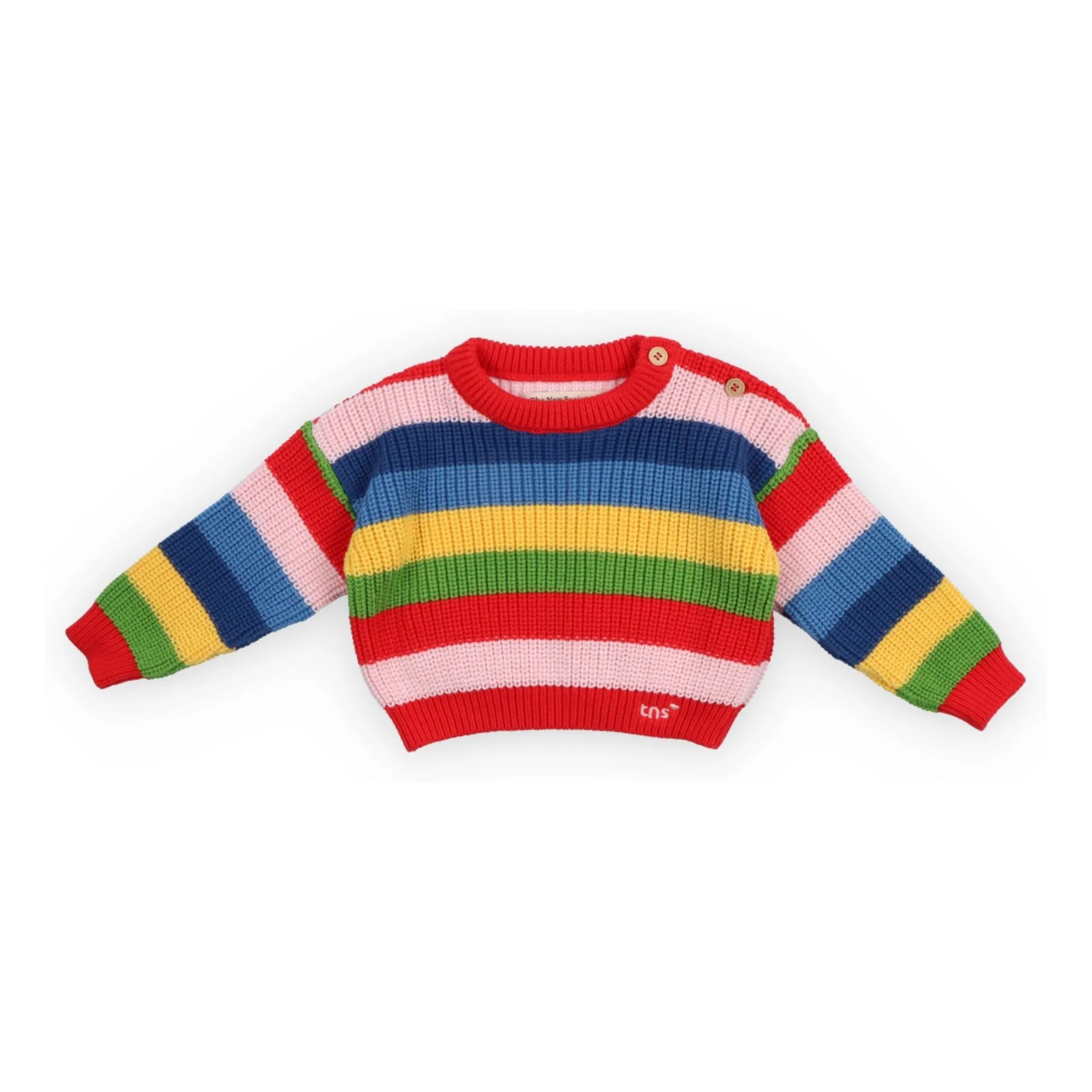 the new society - Sudadera de algodón orgánico a rayas Canela | Rojo