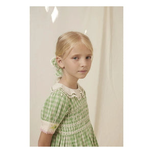 Bebe Organic - Vestido de nido de abeja Tilia Squares | Verde pálido