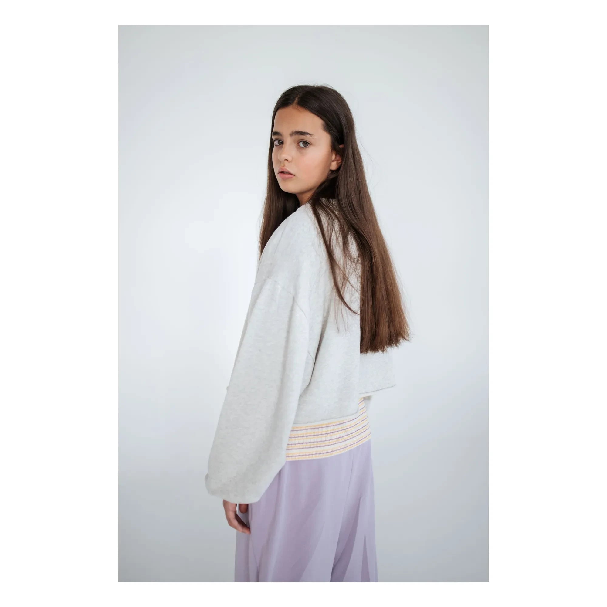 Repose AMS - Sudadera Corta de Algodón Orgánico | Gris Mélange