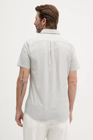 Camisa de hombre Barbour de algodón Oxford Oxtown de manga corta entallada