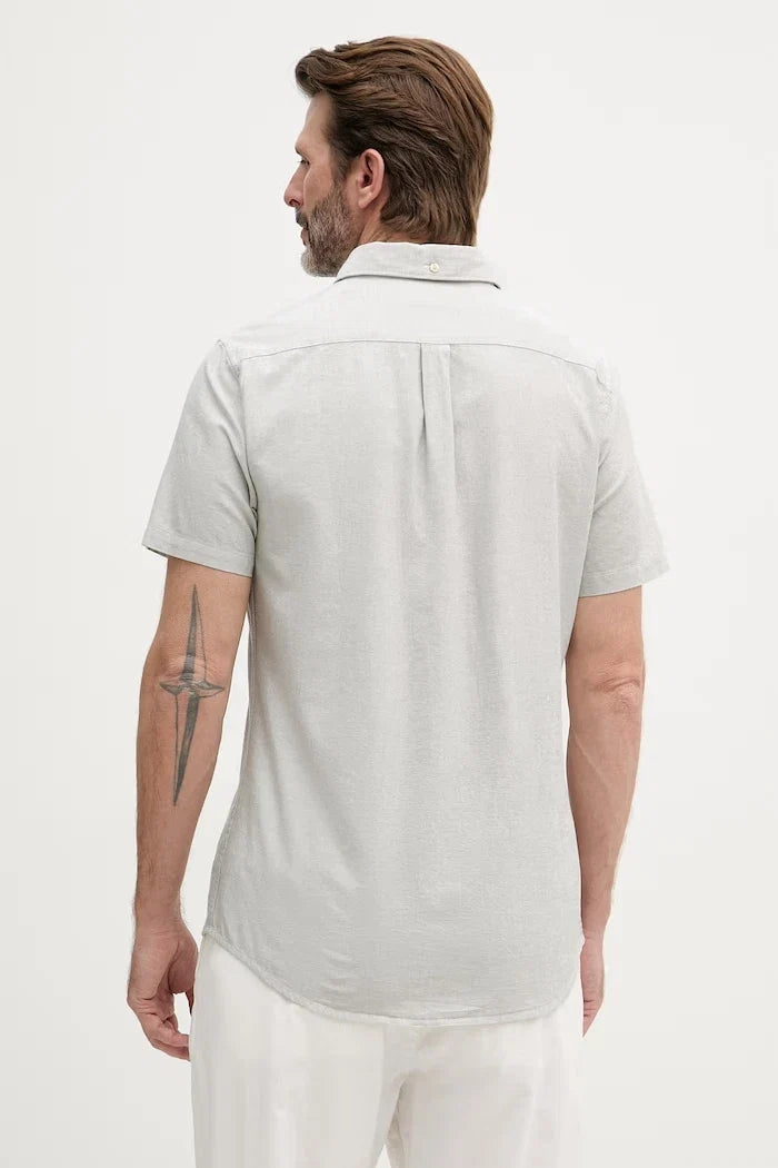 Camisa de hombre Barbour de algodón Oxford Oxtown de manga corta entallada
