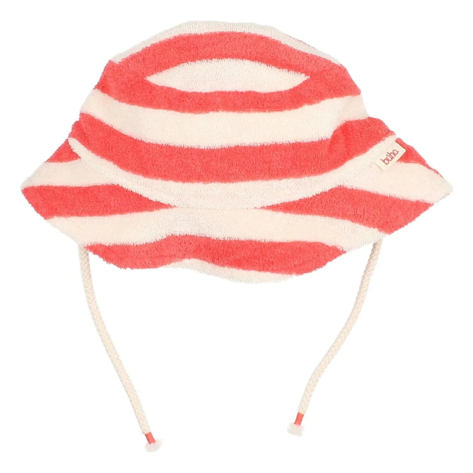 Búho - Sombrero de rayas de rizo de algodón orgánico | Rojo
