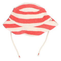 Búho - Sombrero de rayas de rizo de algodón orgánico | Rojo