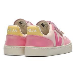 Veja - Zapatillas con estampado "Scratch" de cuero V-10 para mujer | Rosa