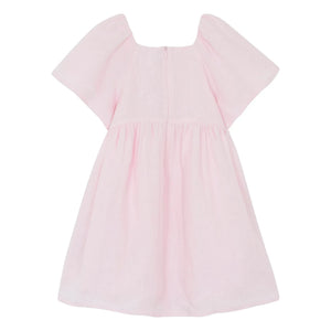 Tartine et Chocolat - Vestido rosa empolvado con estampado floral y mangas abullonadas