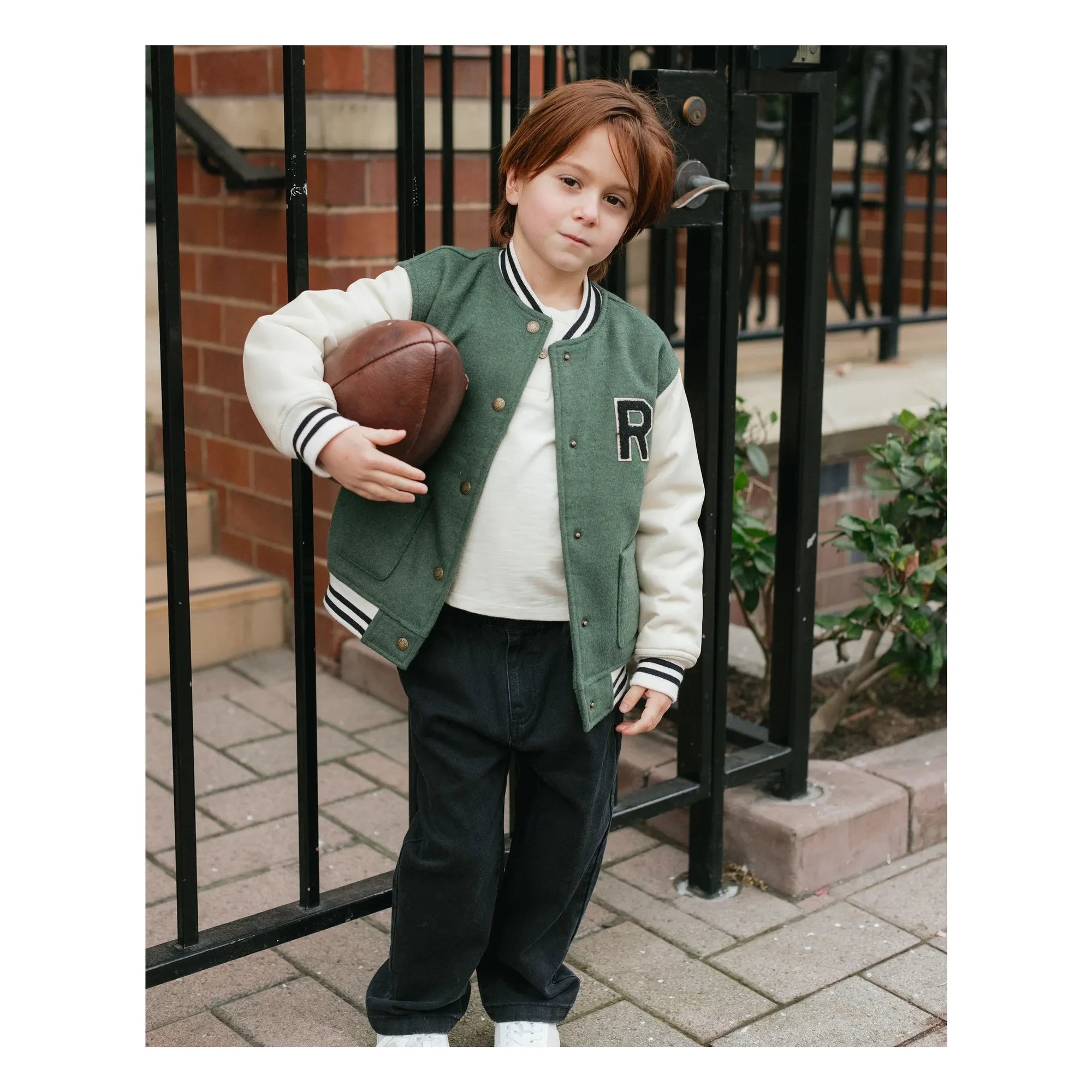 Rylee + Cru - Chaqueta verde de estilo universitario