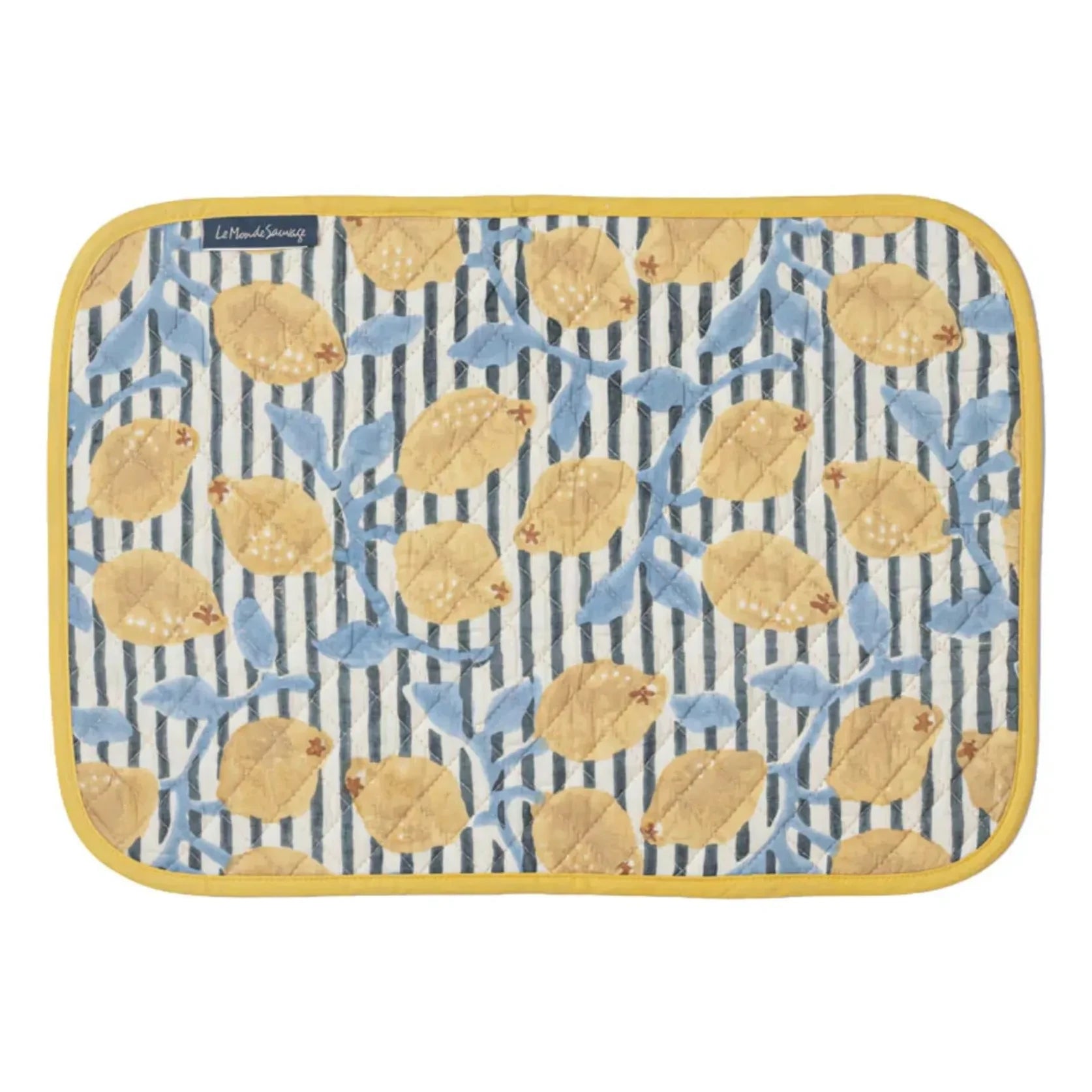 Le Monde Sauvage - Salvamanteles individual reversible Sicilia - Juego de 4 | Amarillo