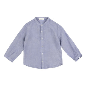 Babe & Tess - Camisa de lino coreana | Azul claro