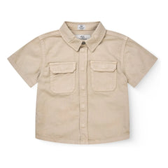 Copenhagen Colors - Camisa Safari de sarga de algodón orgánico | Beige