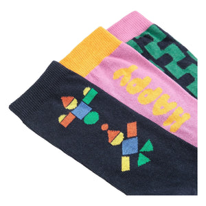 Bobo Choses - Set de 3 Calcetines Felices de Algodón Orgánico | Rosa