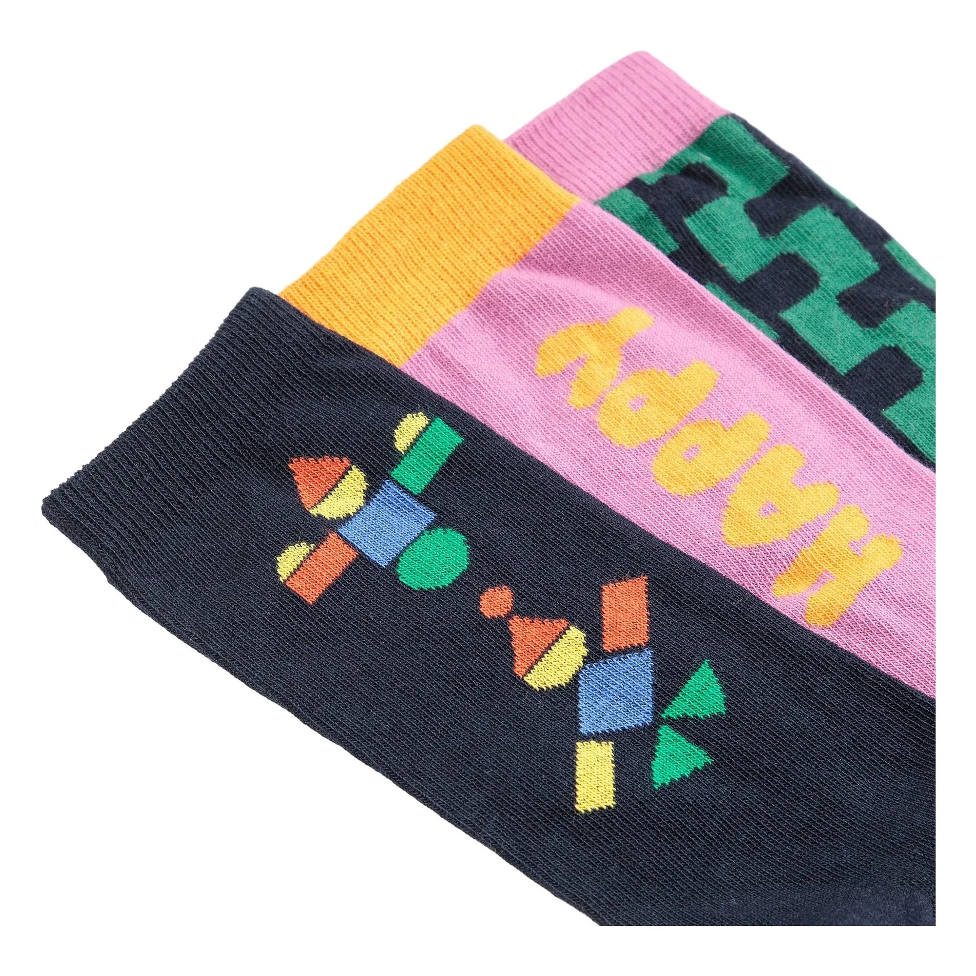 Bobo Choses - Set de 3 Calcetines Felices de Algodón Orgánico | Rosa