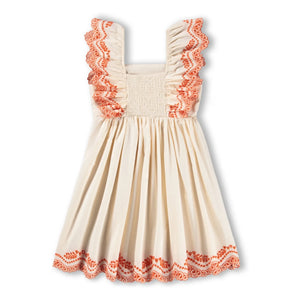 Molo - Vestido Clementine con volantes de algodón orgánico | Blanco roto