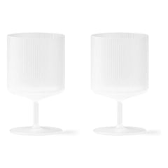 Ferm Living - Copas de vino Ripple - Set de 2 | Blanco