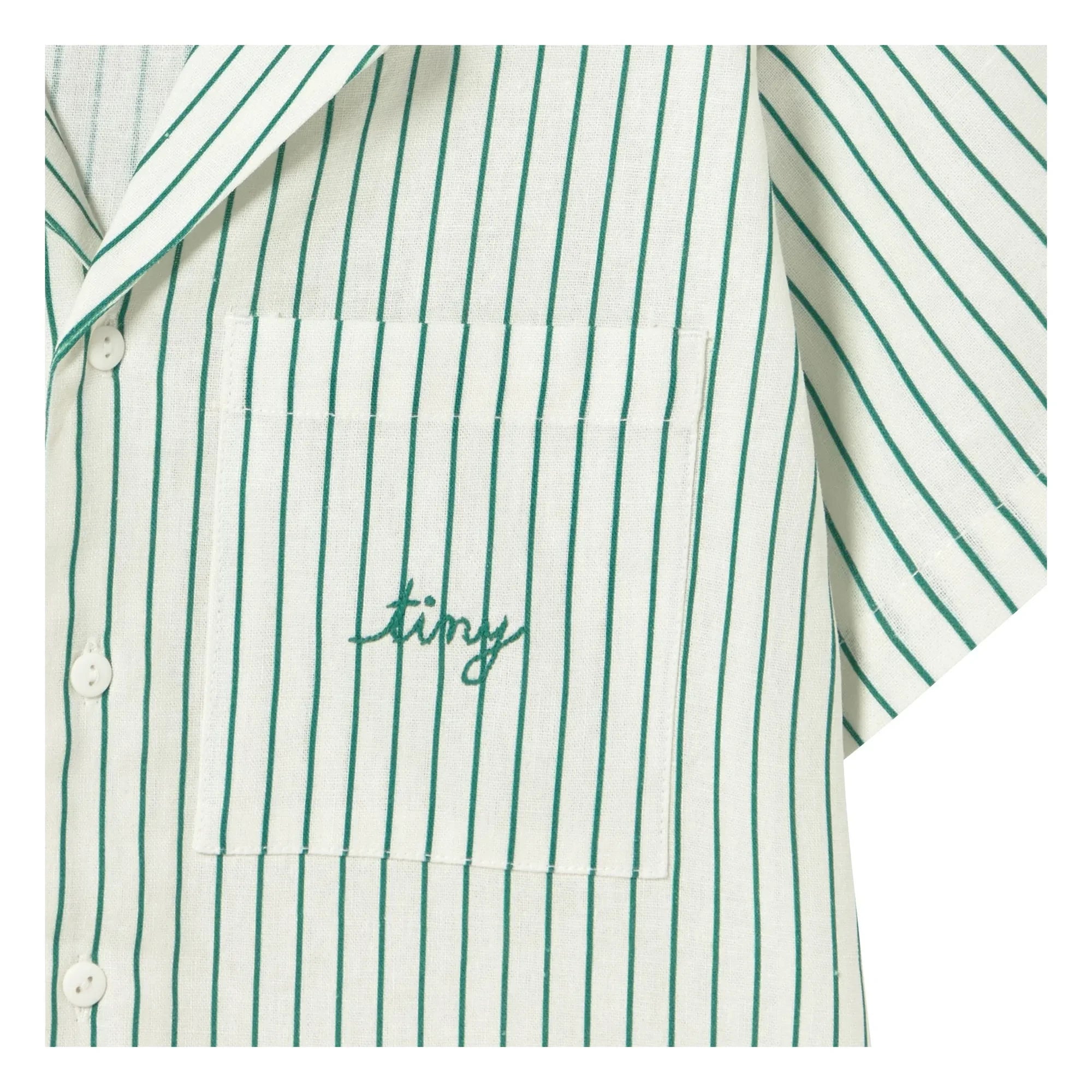 Tinycottons - Camisa de lino a rayas | Blanco