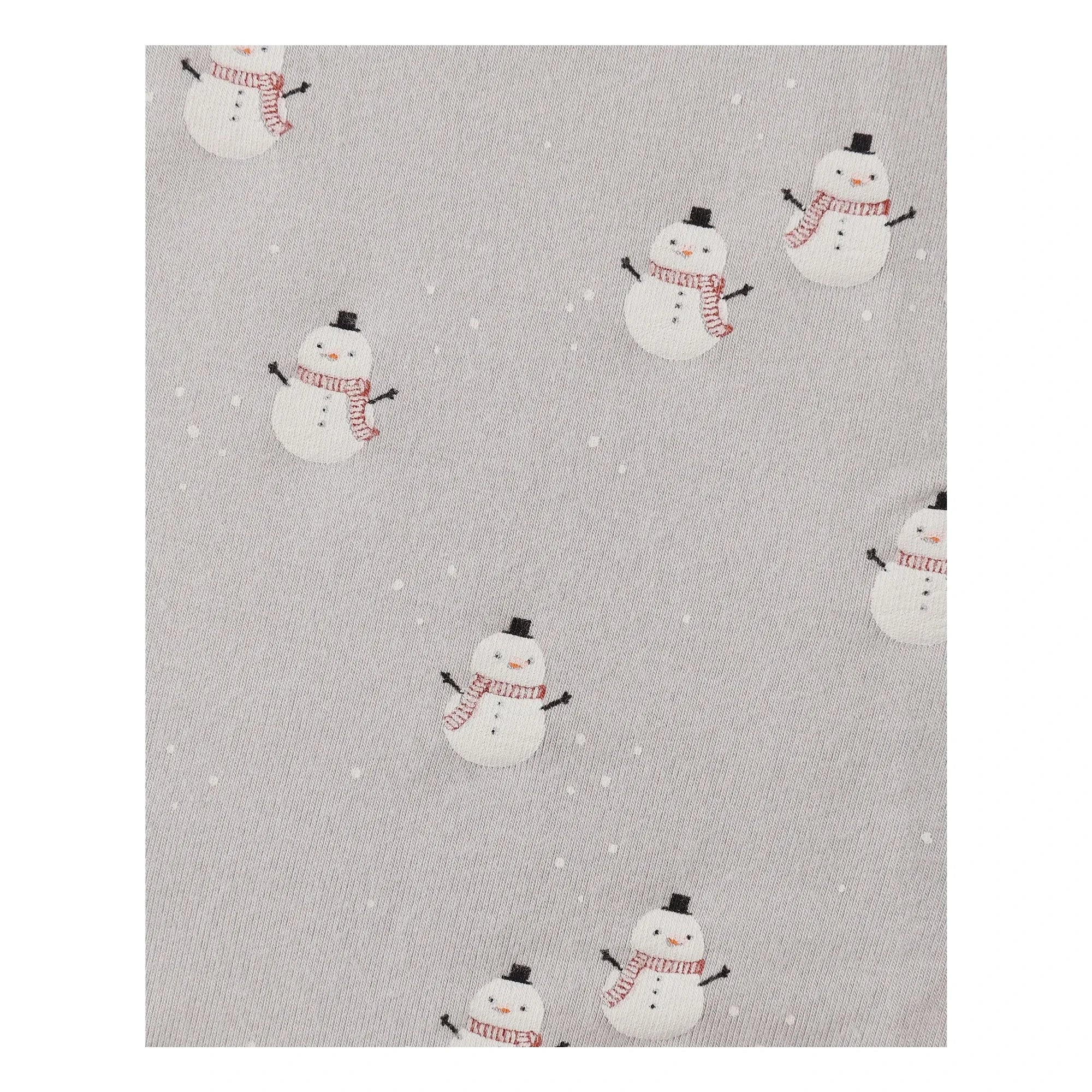 Quincy Mae - Mono con pies y diseño de muñeco de nieve | Gris