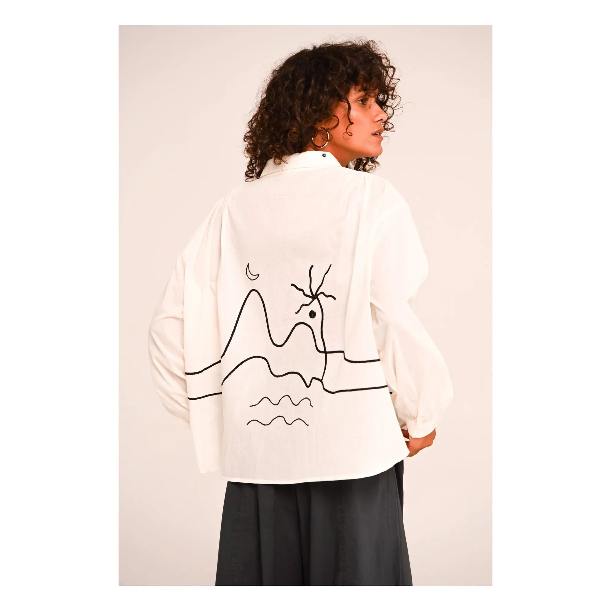 Sacrécoeur - Camisa Ali Casa de Algodón Voile | Negra