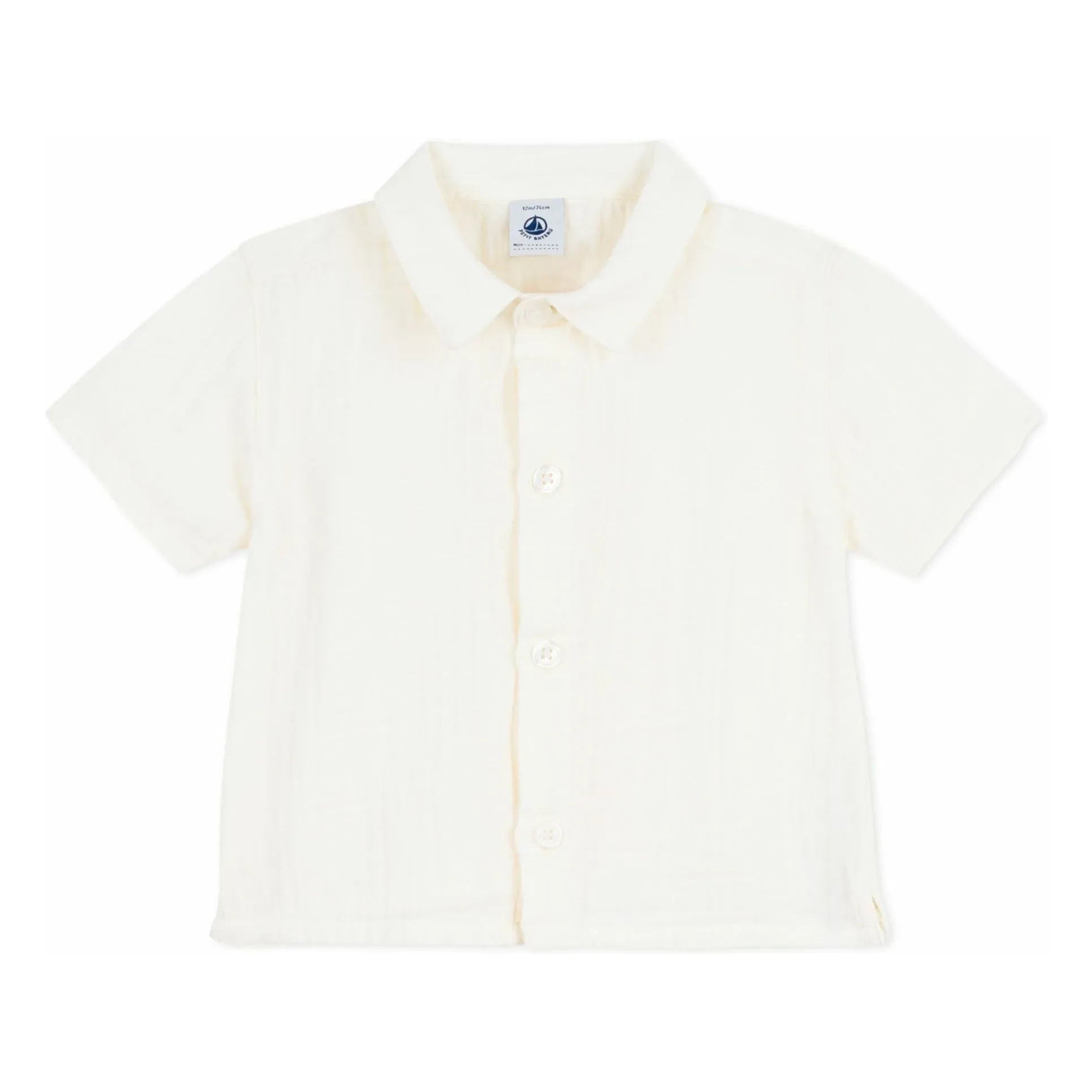 Petit Bateau - Camisa de gasa de algodón orgánico | Blanco