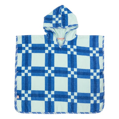 Jera Mini - Poncho de toalla a cuadros | Azul