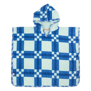 Jera Mini - Poncho de toalla a cuadros | Azul