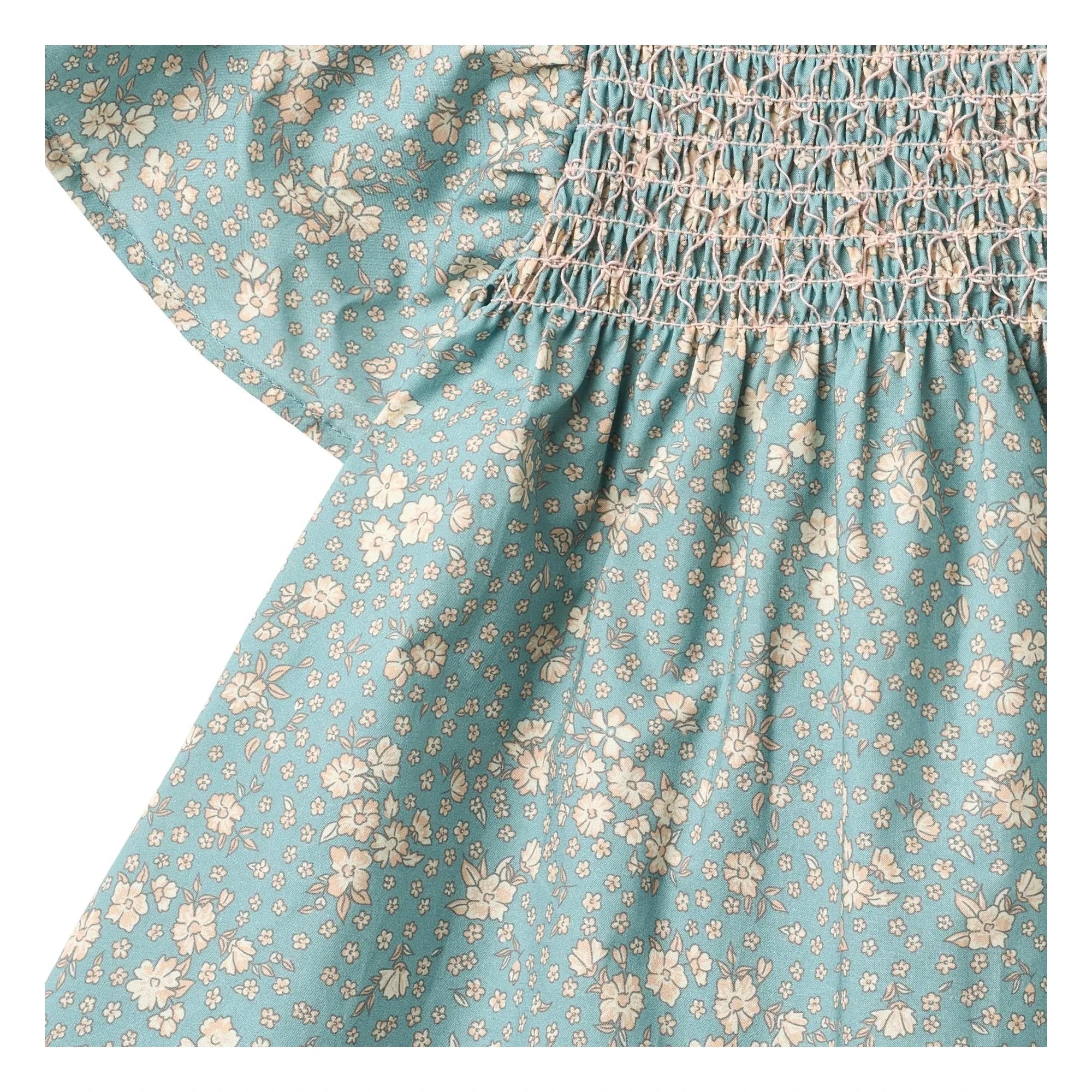 Wheat - Vestido de bebé de algodón orgánico Elva Fleurie | Azul claro