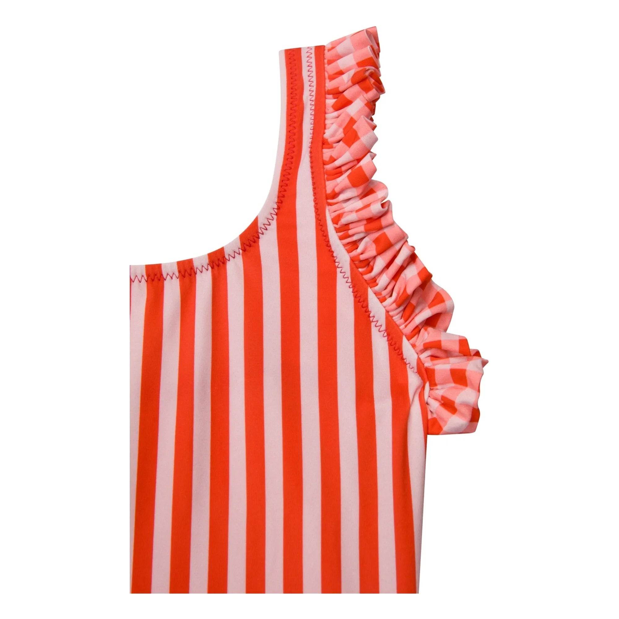Bañador con volantes de rayas Jera Mini | Rojo
