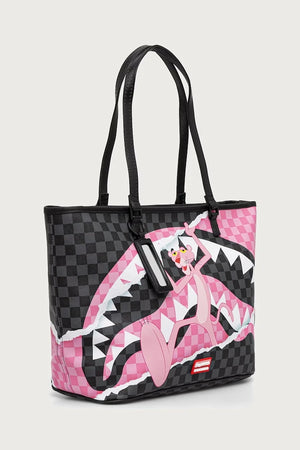 Sprayground - Bolsa de Compra de Cuero Sintético Negro con Pantera Rosa para Mujeres 910T9377NSZ
