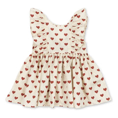 Konges Sløjd - Vestido Cianna Corazones Algodón Orgánico | Crudo